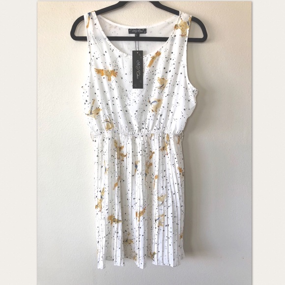 NY Chic White Floral Summer Sun Dress Size Large - Picture 1 of 5